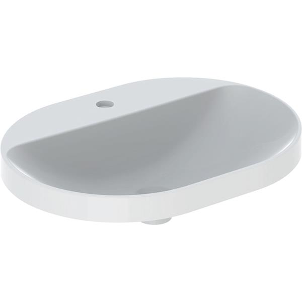 Geberit Variform Elliptic 600 x 400mm 1 Tap Hole Countertop Basin Without Overflow