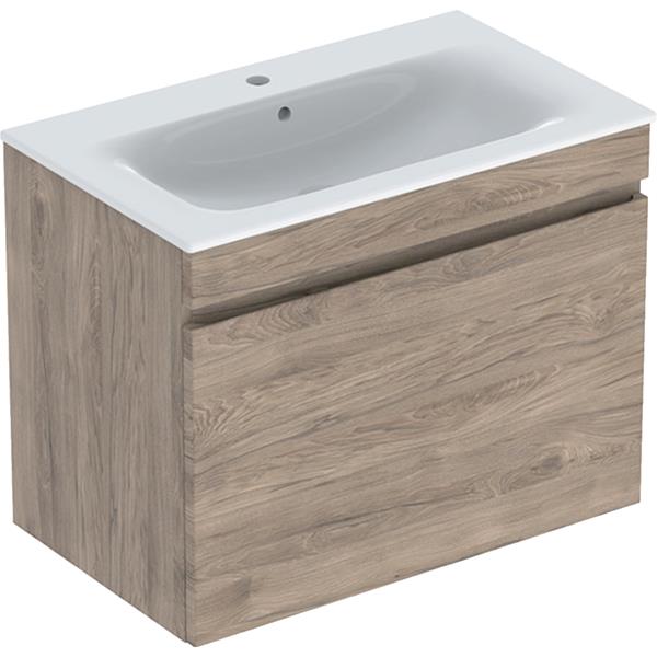 Geberit Renova Plan 800mm Basin & Hickory Drawer Vanity Unit