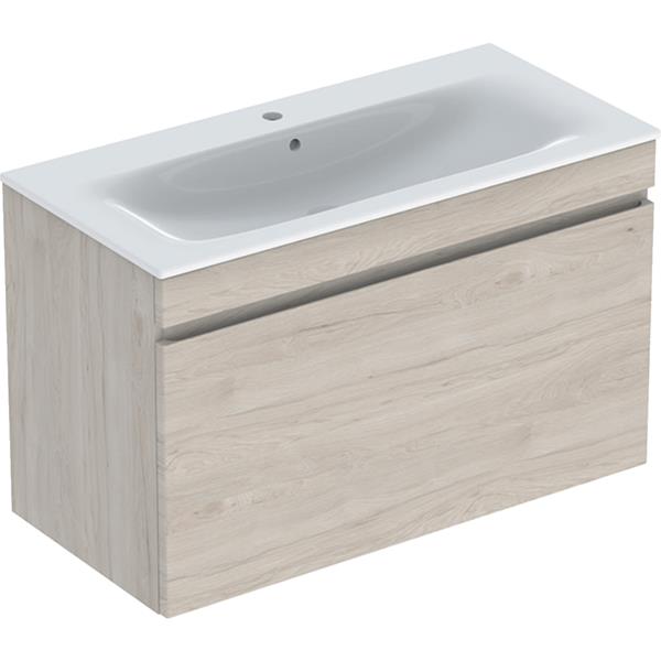 Geberit Renova Plan 1000mm Basin & Light Hickory Drawer Vanity Unit