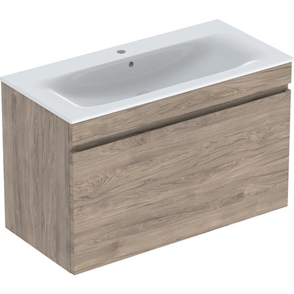 Geberit Renova Plan 1000mm Basin & Hickory Drawer Vanity Unit