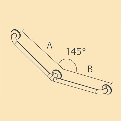 Lakes Series 150 Steel SG Wall Handle 145 Degree Reversible 580mm x 480mm - Chrome