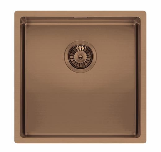 Reginox MIAMI 40X40 COPPER Single Bowl Integrated Sink in PVD copper