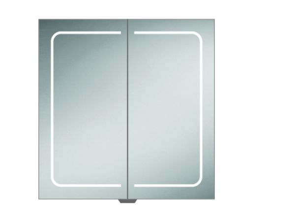 HiB Vapor 80 LED Demisting Mirrored Aluminium Bathroom Cabinet