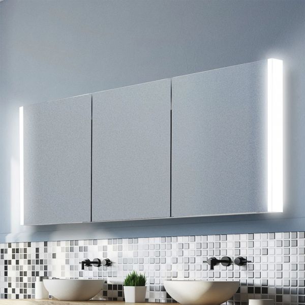 HiB Paragon 120 LED Demisting Mirrored Aluminium Bathroom Cabinet