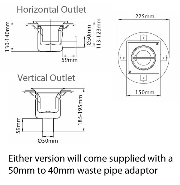 Wet Room Aco Square Shower Gully For Tiled Floor