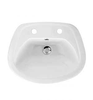 Shires Carousel Semi-Countertop / Semi Recessed Vanity Basin White 2 Tap Hole