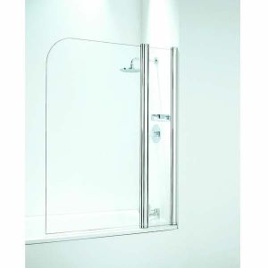 Coram Shower Screen 1050mm Curved Bath Screen with Panel