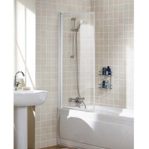 Lakes Bath Screen -White Framed (Single Panel)