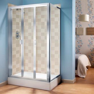 Manhattan Shower Enclosure 1000mm Broadway Tri Fold Door